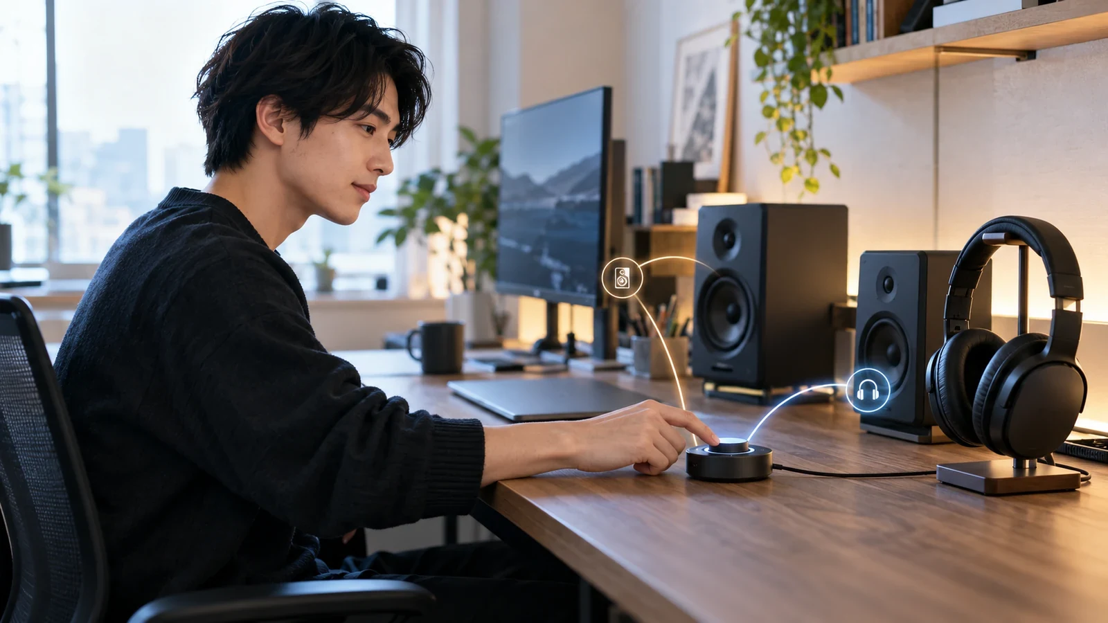 ボイスチャットの音声出力先が変わったときの確認方法