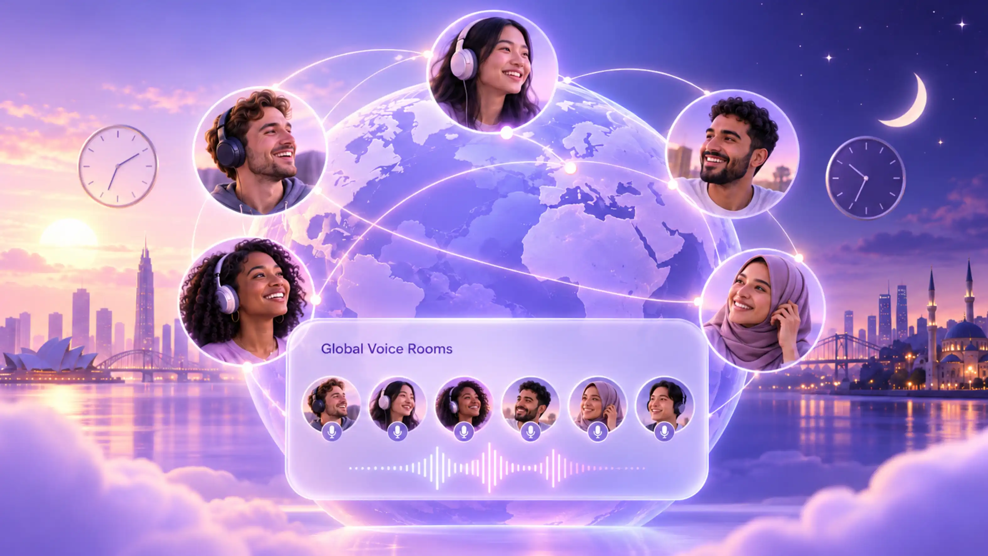 Global Voice Chat Rooms Across Languages and Time Zones